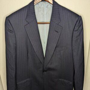 Cad & The Dandy Jacket Mens 50 (check last photo) Pinstripe Wool Blazer Bespoke